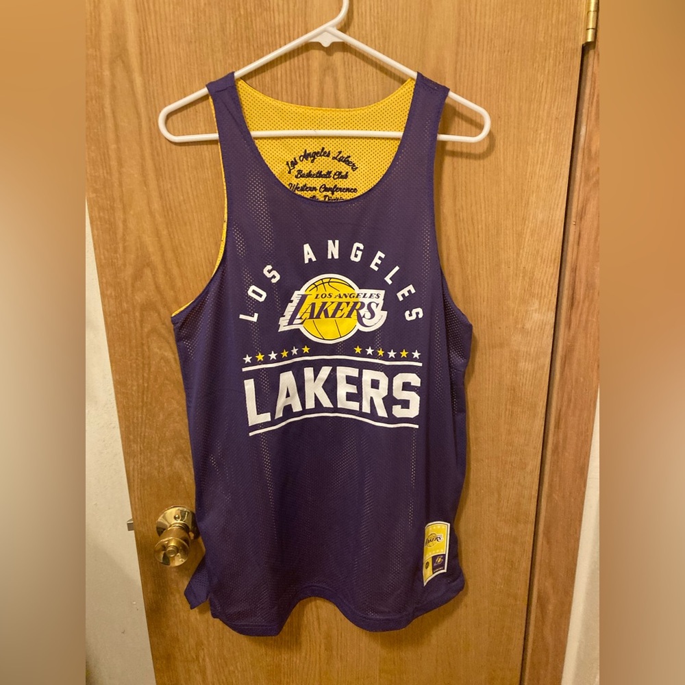 NWT Los Angeles Lakers Reversible Mesh Jersey Style Tank Purple & Gold, Sz. M
